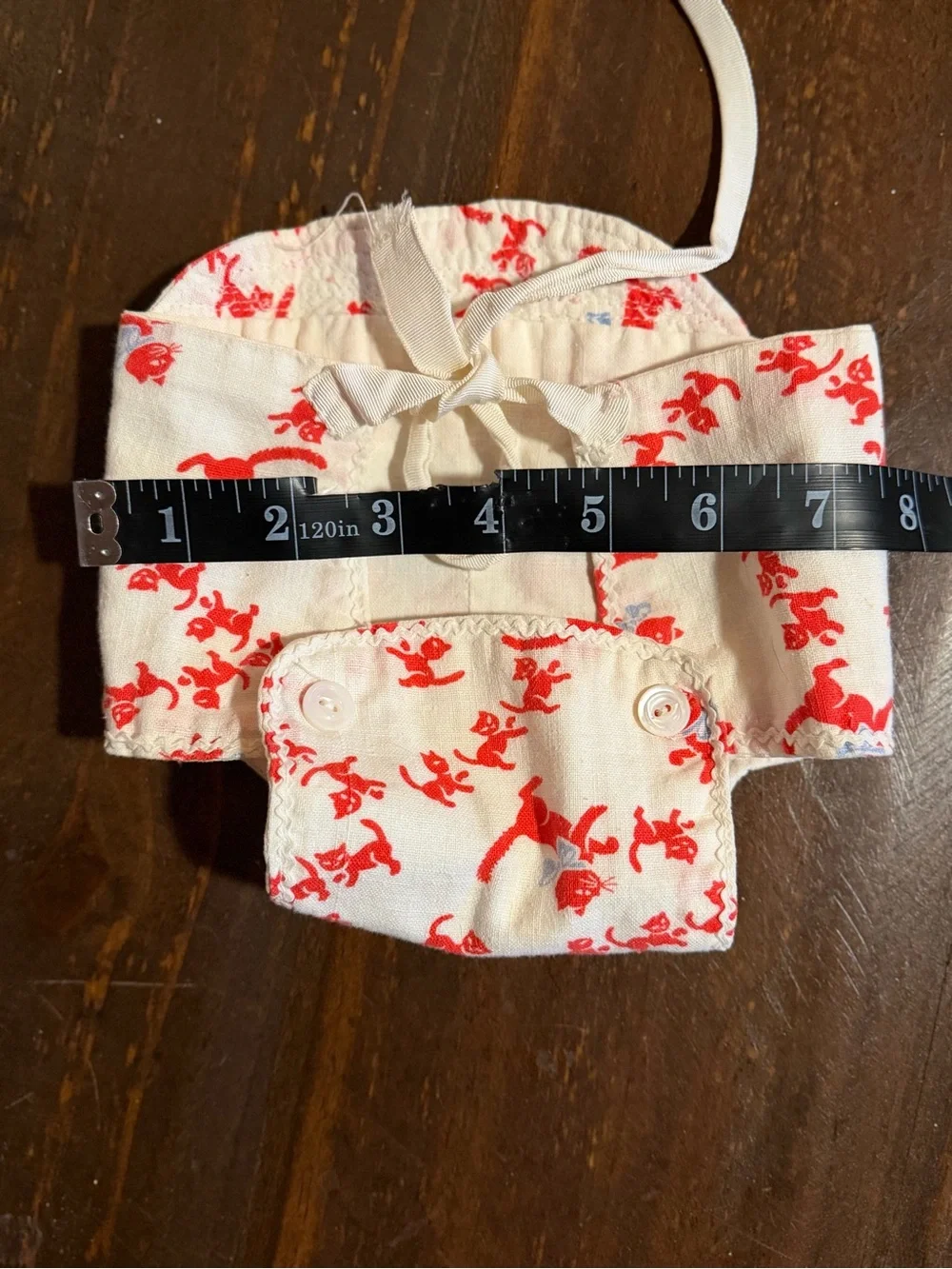 VTG HandMade Cat Print Clothe Diaper with Tie Closure